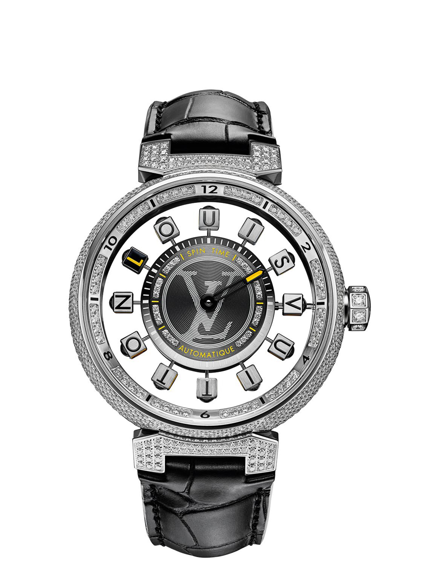 Louis Vuitton Tambour Spin Time. 12 Rotating cubes indicate the time.